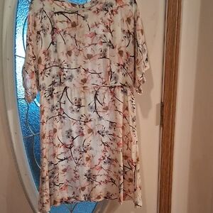 Vintage George Cream and Pink Floral Dress